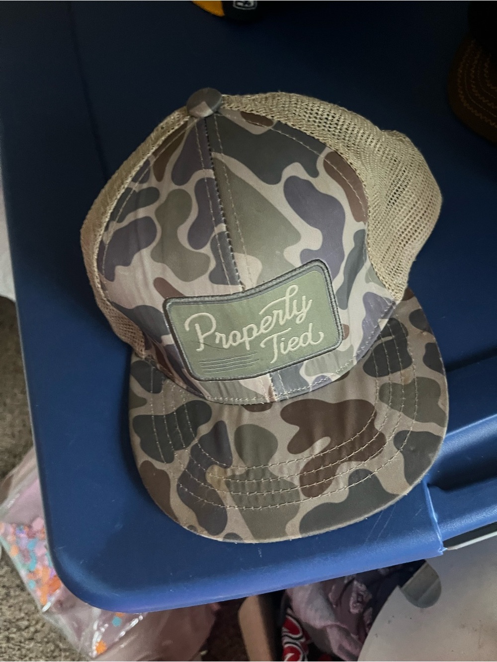 Properly Tied Camo Trucker Hat - Green/Tan